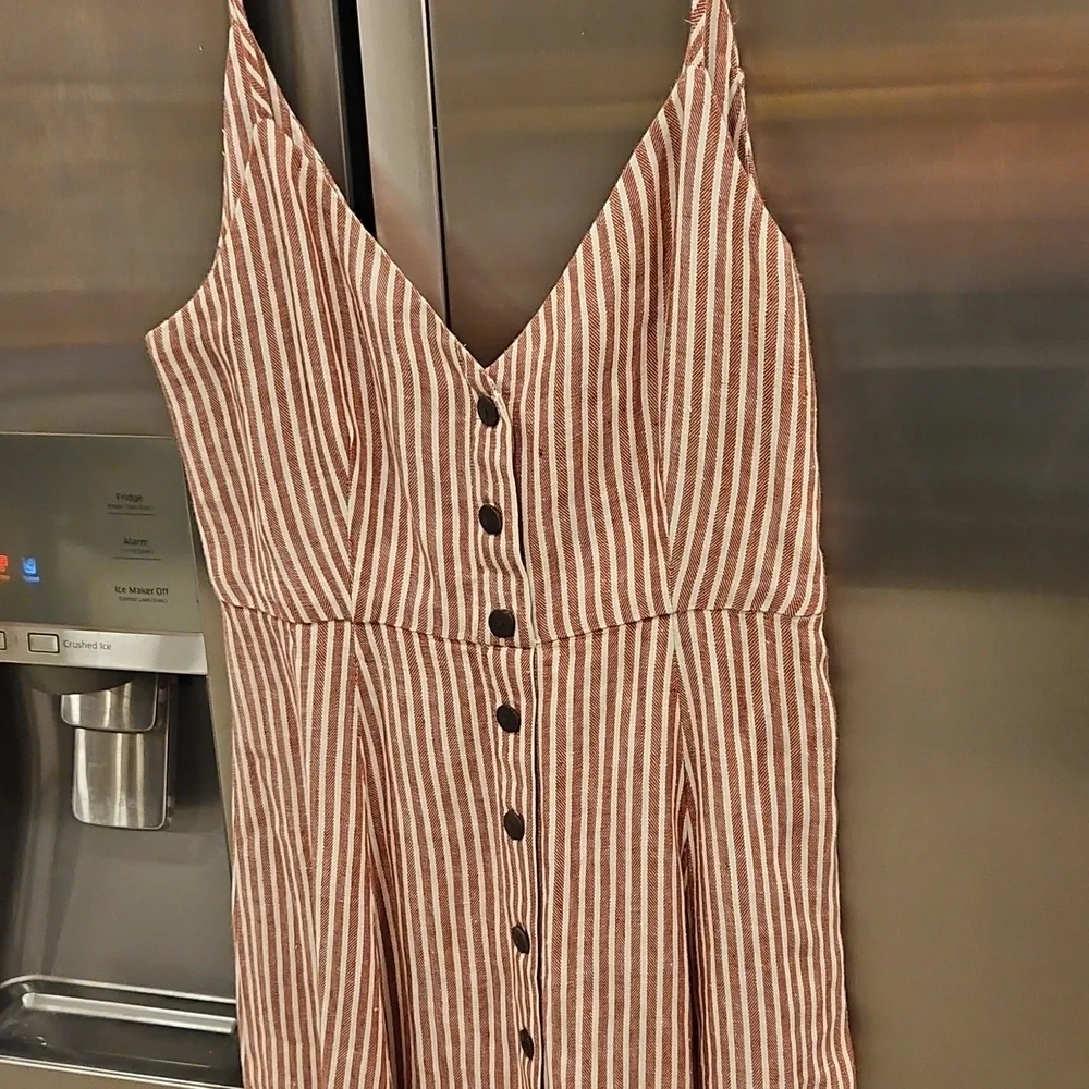 💕MARA HOFFMAN💕 Morgan Striped Linen Dress ~ Rust Stripe 6 NWOT - Picture 13 of 16